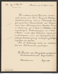 k.k. naturhistorisches Hofmuseum, Intendanzakten 1885-1896 (Hauer), Aktenzahl Z.275/1888, Seite 1